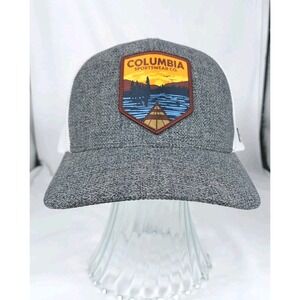 COLUMBIA‎ SPORTSWEAR CO. Logo Cap Hat FLEX FIT Unisex L /XL Heather Gray Mesh